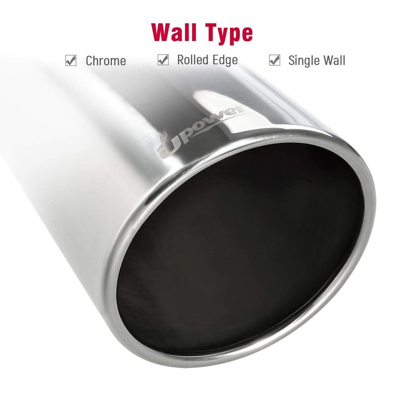 Upower Diesel Exhaust Tip 5" Inlet 7" Outlet 15" Long Stainless Steel Polished Bolt-On Tail Pipe 5" to 7" Universal for Trucks Car - Image 5